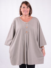 Lagenlook Jersey Cotton Button Tunic - 12551 C, , Pure Plus Clothing, Lagenlook Clothing, Plus Size Fashion, Over 50 Fashion